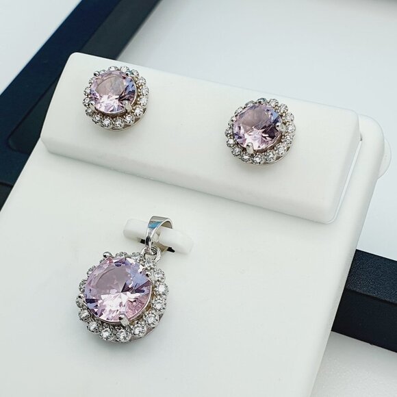 "925 Sterling Silver Cubic Zircon Jewelry Set, UU1P7A7039 - Picture 7 of 9